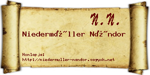 Niedermüller Nándor névjegykártya